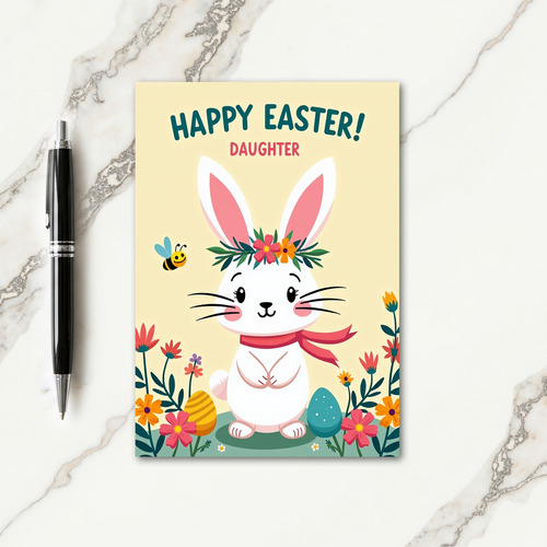 Rabbit Floral Pattern Card