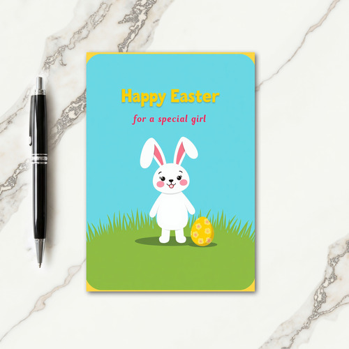 Rabbit Floral Pattern Spring Card