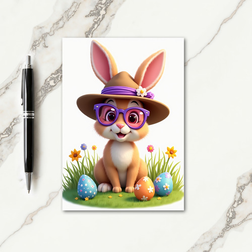 Rabbit Friend Polka Dot Card