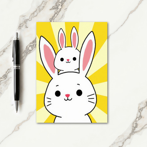 Rabbit Friends Happy Sun Card
