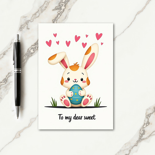 Rabbit Heart Pattern Card