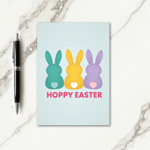 Rabbit Heart Pattern Easter Card