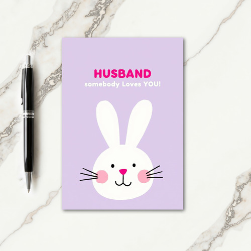 Rabbit Loves You Husband Card