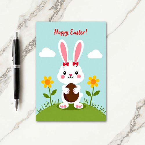 Rabbit On Hill Springtime Card