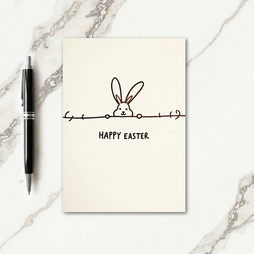 Rabbit Outline Festive Card