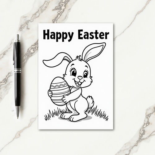 Rabbit Oval Pattern Celebration Card