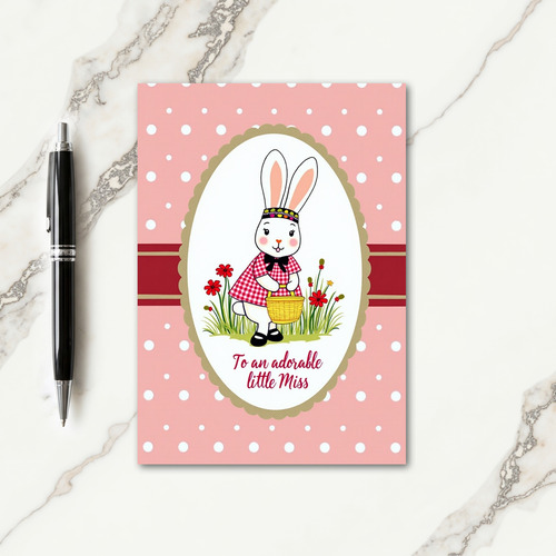Rabbit Polka Dot Pattern Card