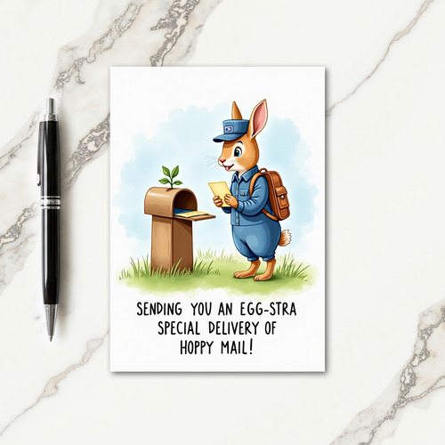 Rabbit Postman Delivery Card