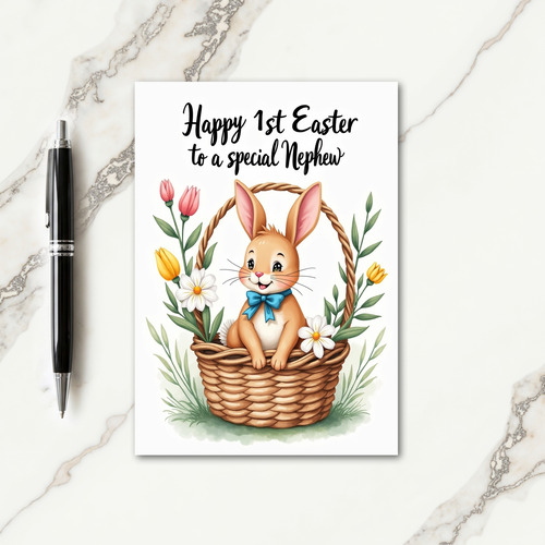 Rabbit Spring Basket Card