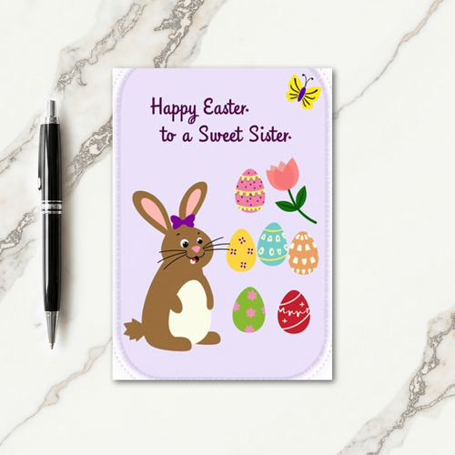 Rabbit Spring Pattern Card