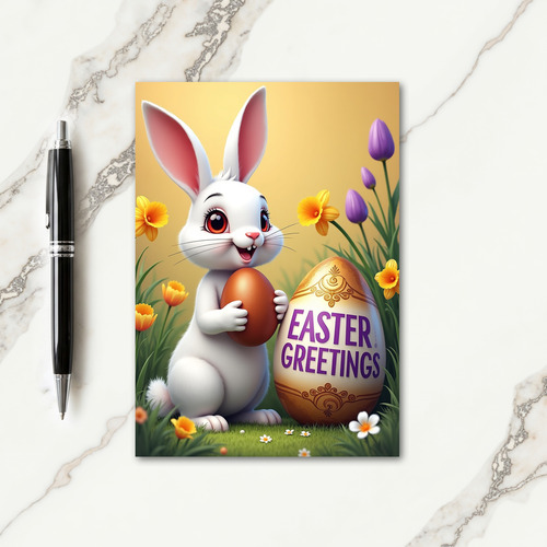 Rabbit Springtime Scene Card