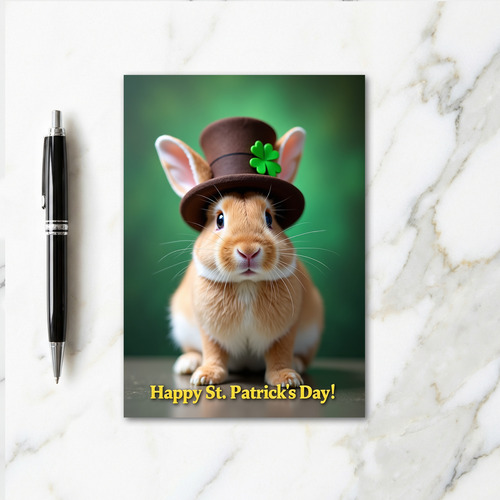 Rabbit Top Hat Spring Card