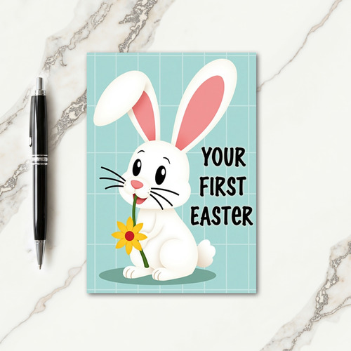Rabbit With Flower Greeting Card