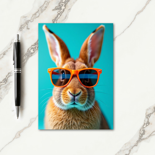 Rabbit With Orange Glasses Card