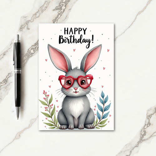 Rabbits Birthday Spectacle Card