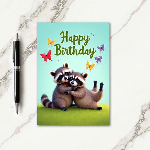 Raccoon Sweet Birthday Card