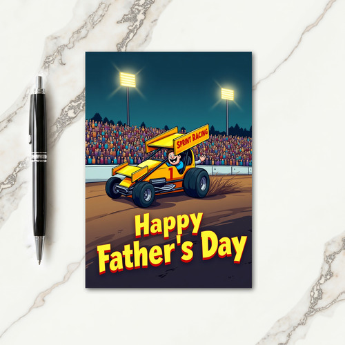Racing Scene Fathers Day Card