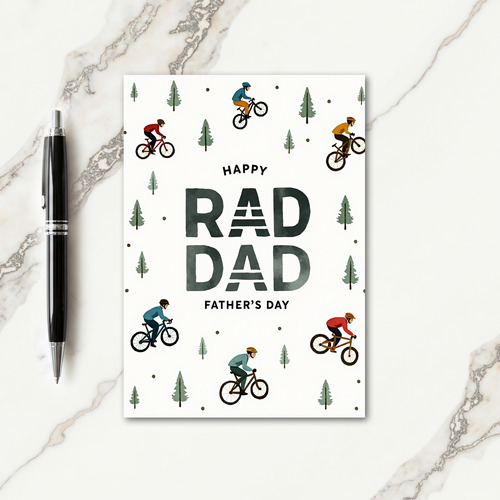 Rad Dad Bike Ride Fathers Day Card