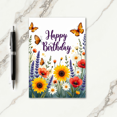 Radiant Amber Birthday Card
