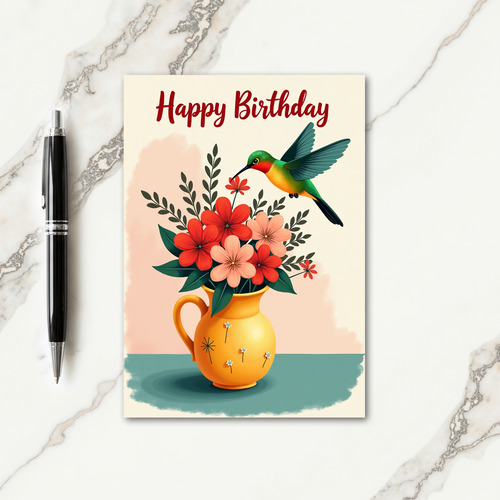Radiant Avian Birthday Card