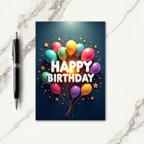 Radiant Birthday Balloons Card