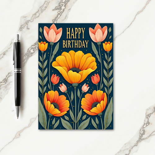 Radiant Birthday Bloom Card