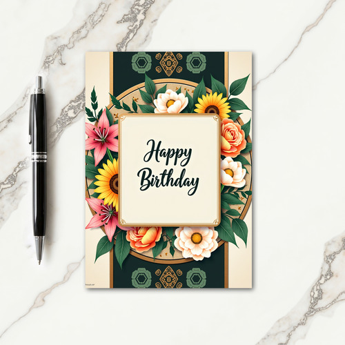 Radiant Birthday Bouquet Card