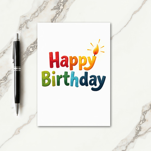 Radiant Birthday Flame Card