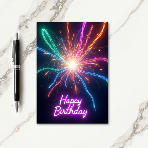 Radiant Birthday Light Trails Card
