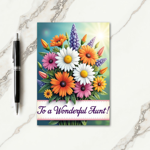 Radiant Blooms Aunt Card