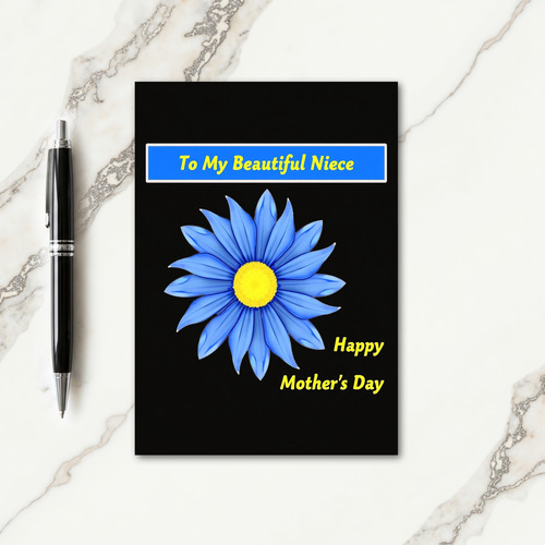 Radiant Blue Flower Day Card