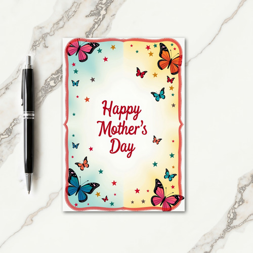 Radiant Butterfly Mothers Day Card