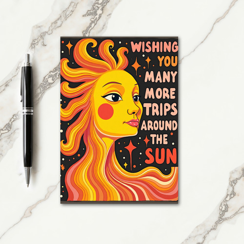 Radiant Celestial Birthday Card
