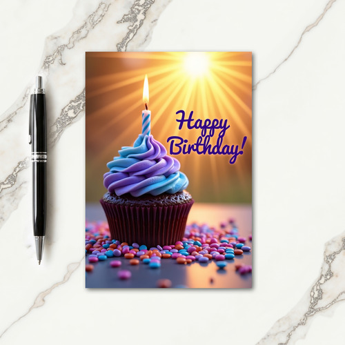 Radiant Cupcake Birthday Card