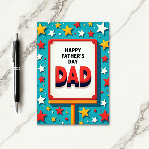 Radiant Dads Day Sign Card