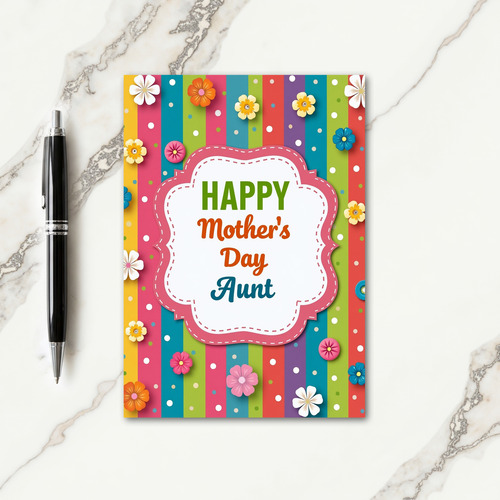 Radiant Floral Mothers Day Aunt Card