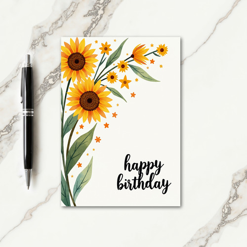Radiant Golden Flower Card