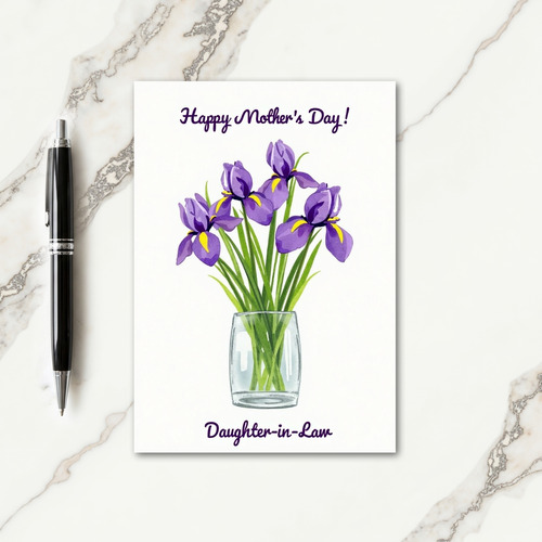 Radiant Iris Mothers Day Card