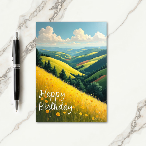 Radiant Landscape Birthday Card