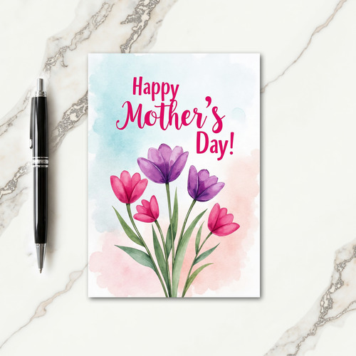 Radiant Mothers Day Watercolor Card