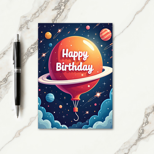 Radiant Planet Birthday Card