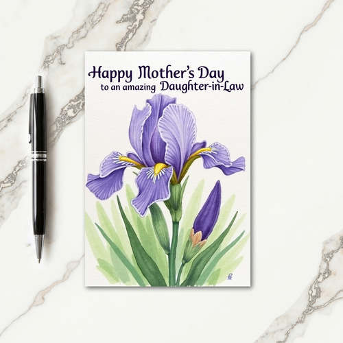 Radiant Purple Bloom Mothers Card