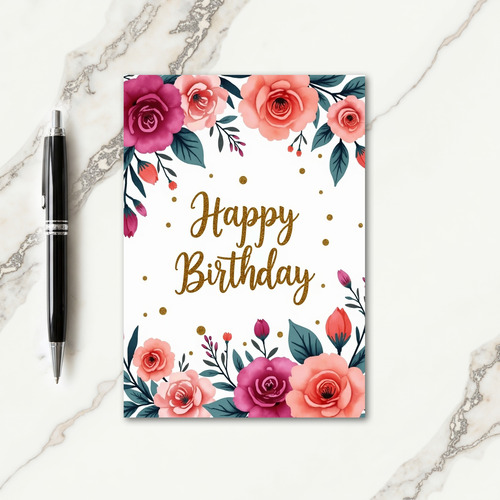Radiant Rose Birthday Card