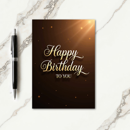 Radiant Script Birthday Card