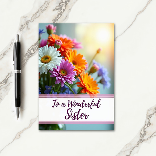 Radiant Sisters Day Bouquet Card