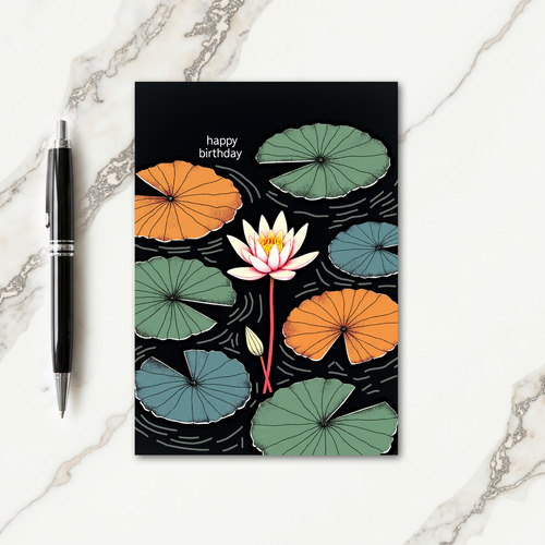 Radiant Water Lily Birthday Card