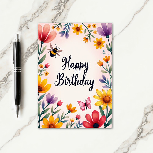 Radiant Watercolor Birthday Card