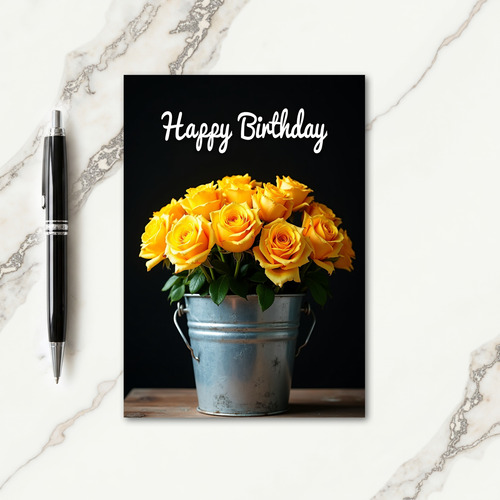 Radiant Yellow Rose Card