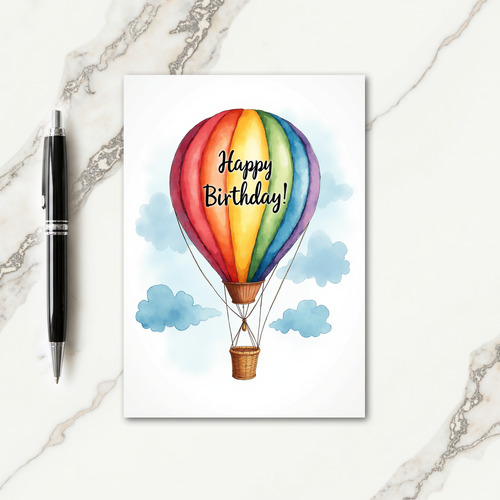 Rainbow Balloon Birthday Card