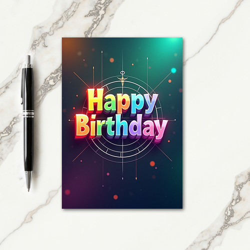 Rainbow Birthday Glow Card